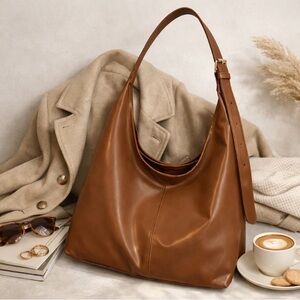 New Brown Leather Shoulder Bag